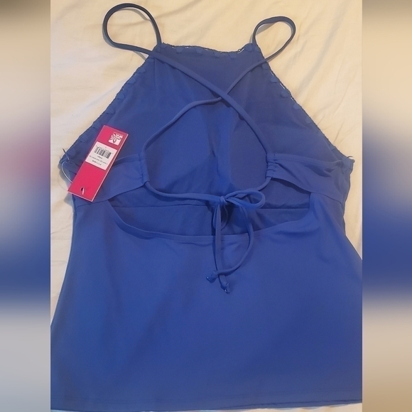 Quint Soul Pink Label Tankini large Indigo Blue Embroidery Edge Detail - Picture 3 of 9